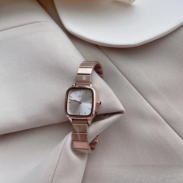 Retro Square Small-Dial Watch for Women – Rose Gold