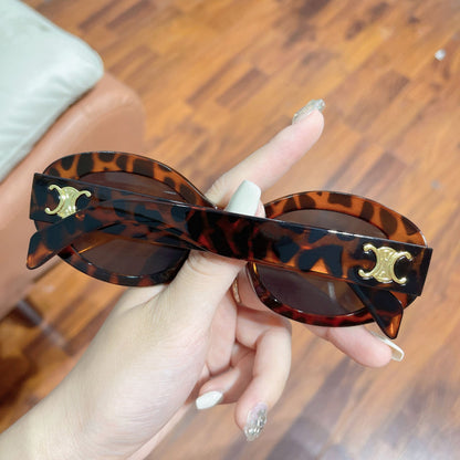 C letter anti-uv sunglass leopard