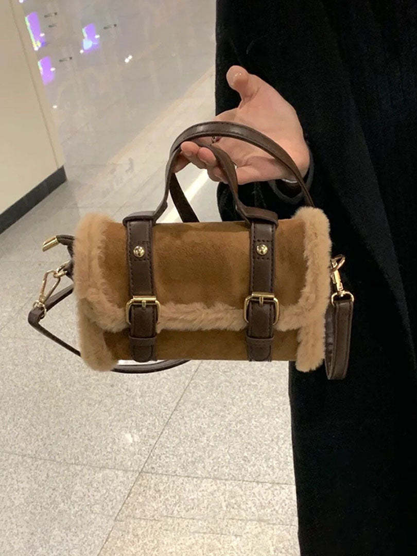 High end suede far bag