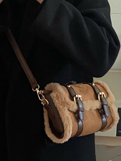 High end suede far bag