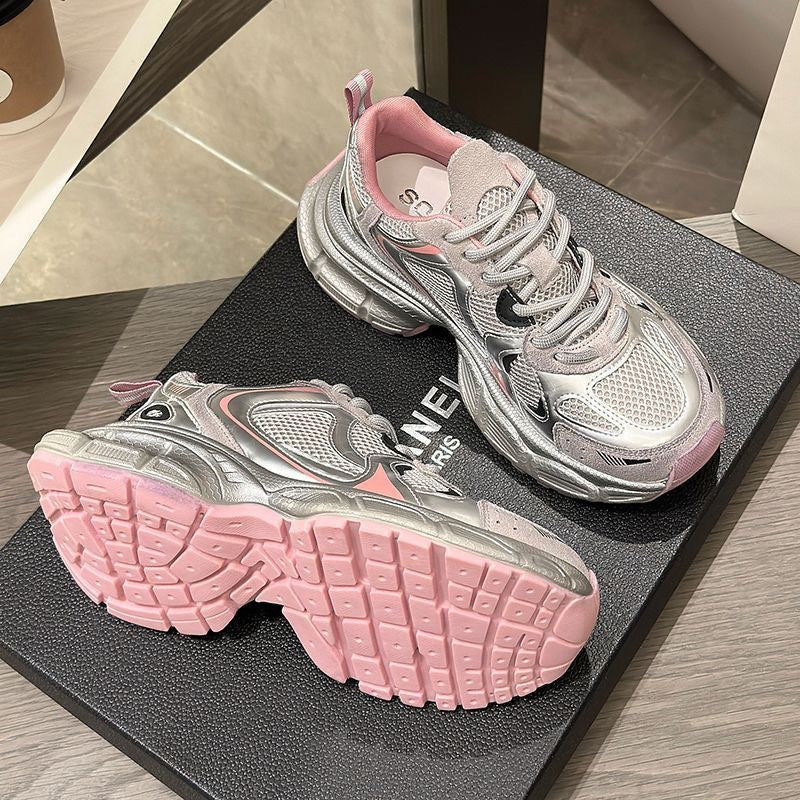 2025 Popular Silver-Pink Sports Shoes