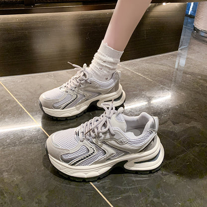 2025 autumn Silver sneakers