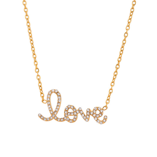 KalonBd Elegant diamond Love necklace