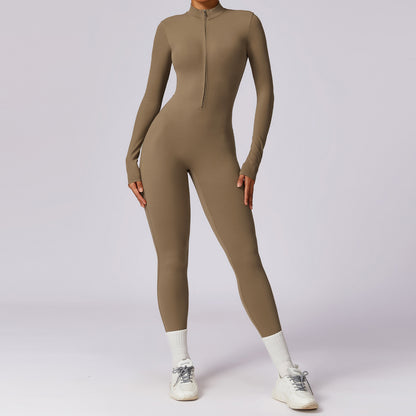 Long-Sleeved intensity fitness sports jumpsuit