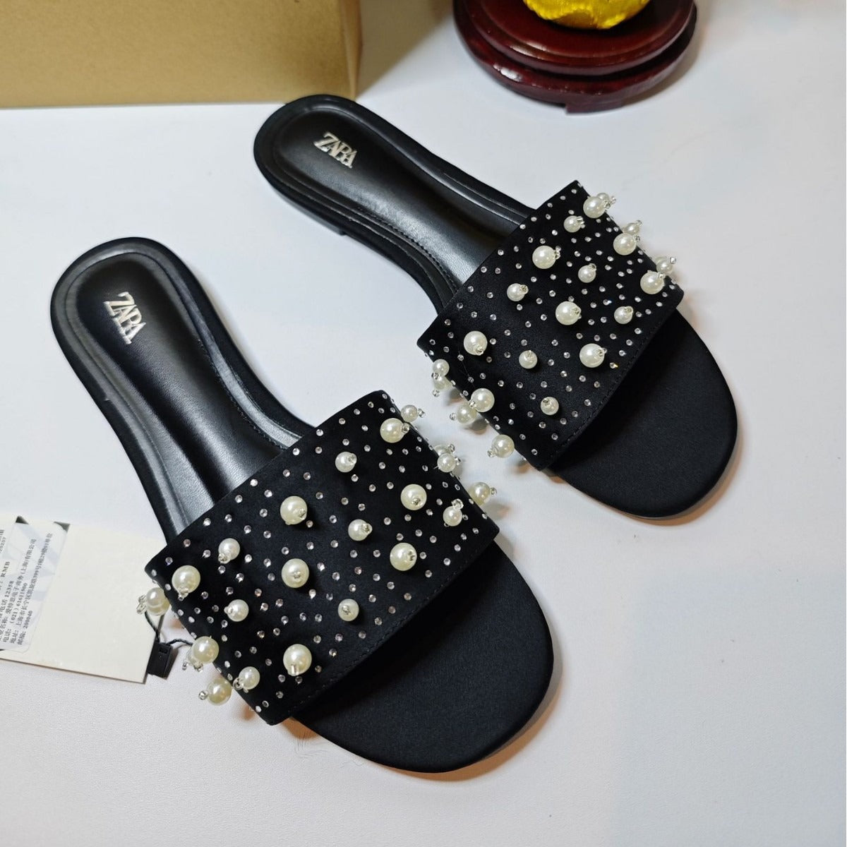 KalonBd rhinestone pearl sandals - KALONBD.COM