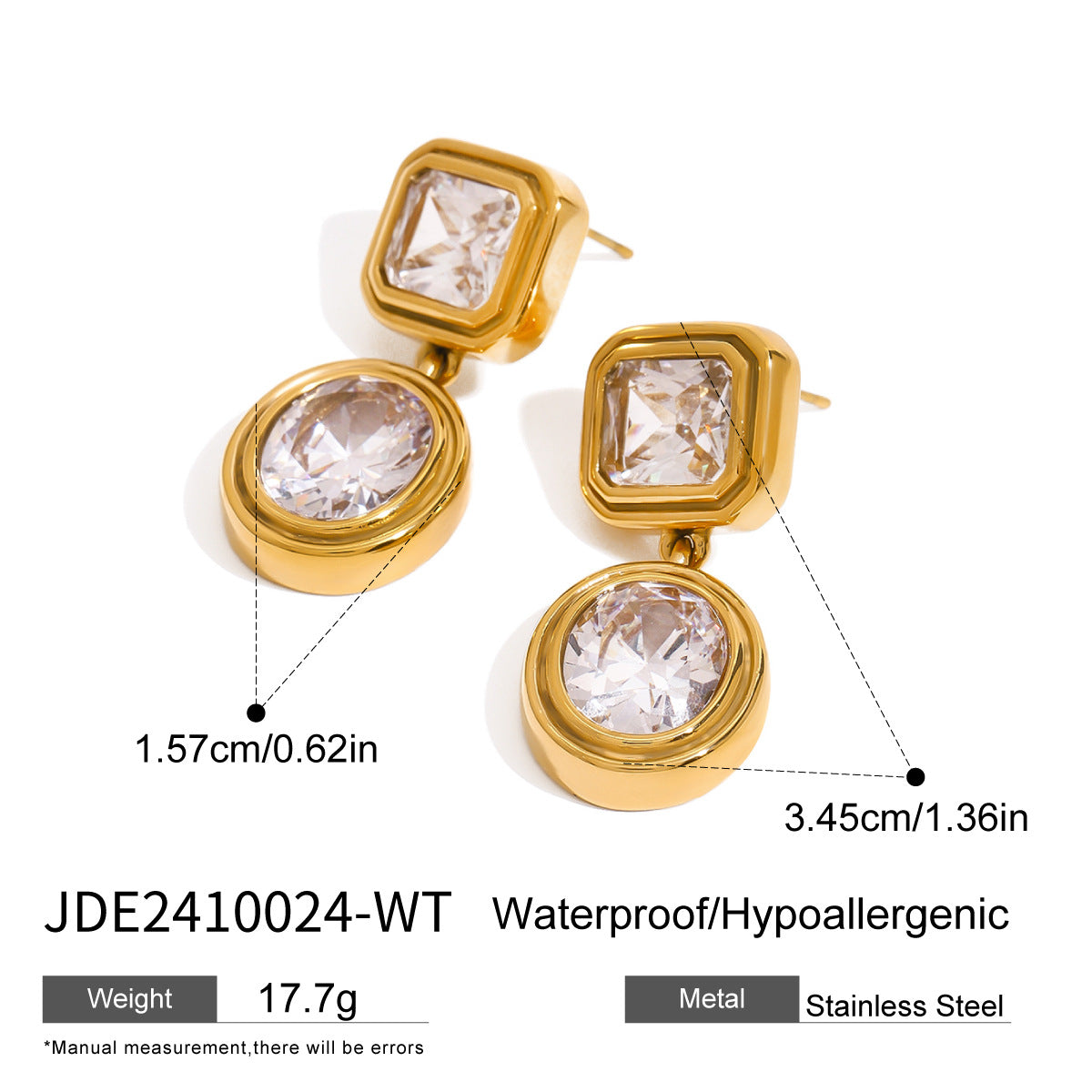 KalonBd Luxurious zircon titanium earrings