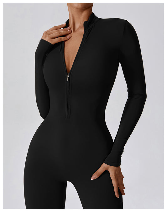 Long-Sleeved intensity fitness sports jumpsuit