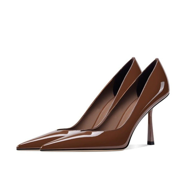 Patent Leather Buckle Stiletto Heels