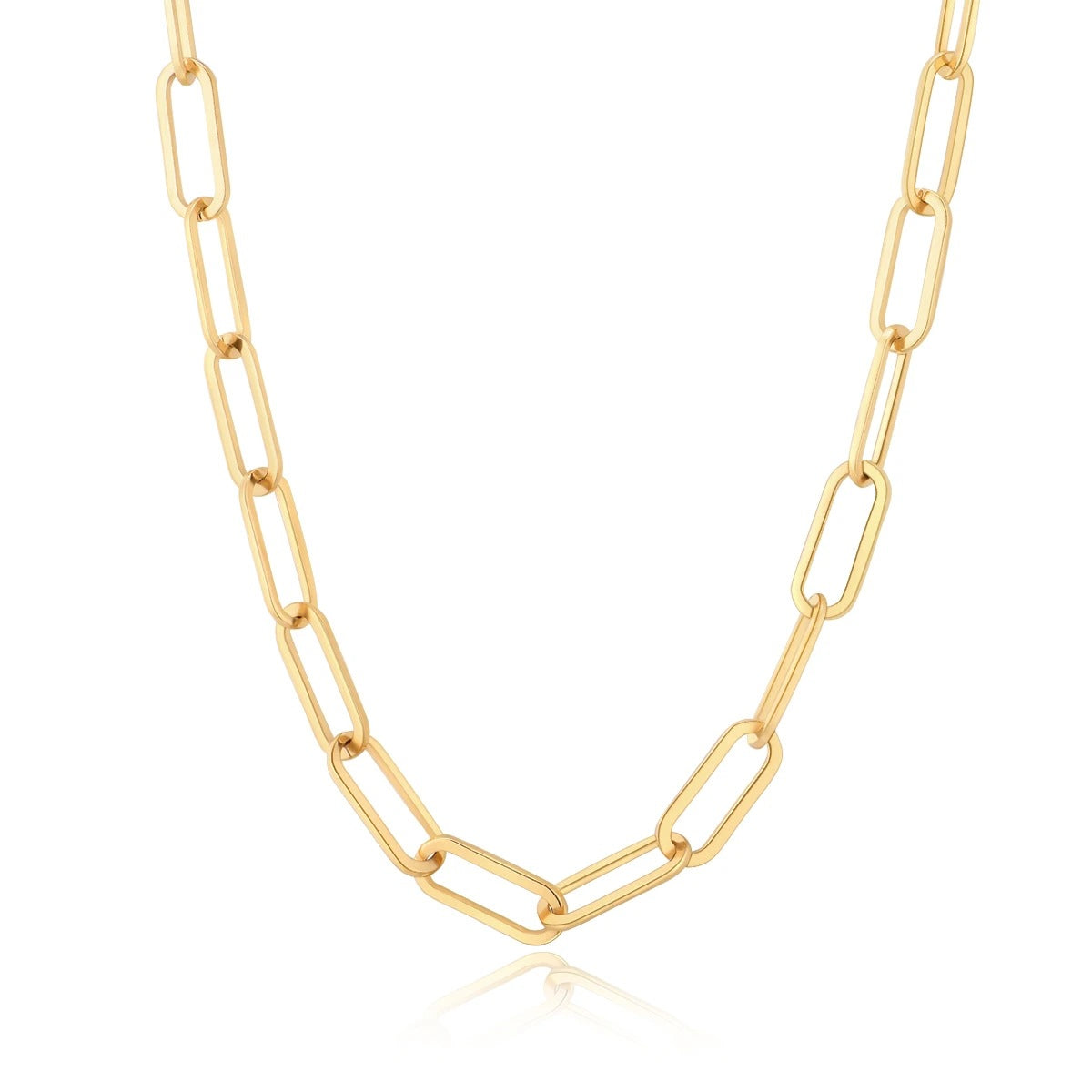 KalonBd Trendy gold paperclip necklace.