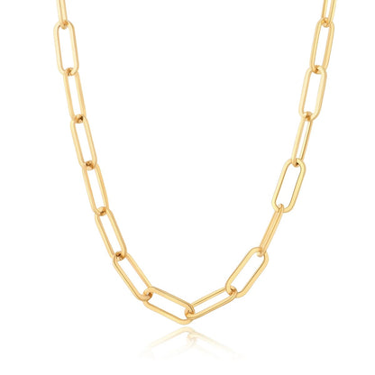 KalonBd Trendy gold paperclip necklace.