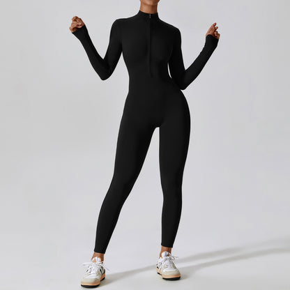 Long-Sleeved intensity fitness sports jumpsuit