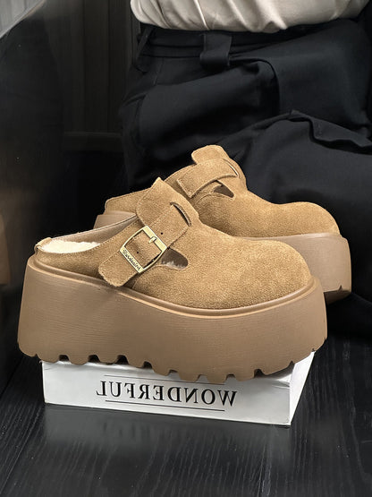 Thick-soled closed-toe Birkenstock boots