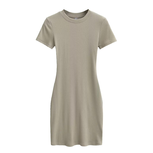 Neck short-sleeved dress for women 2024