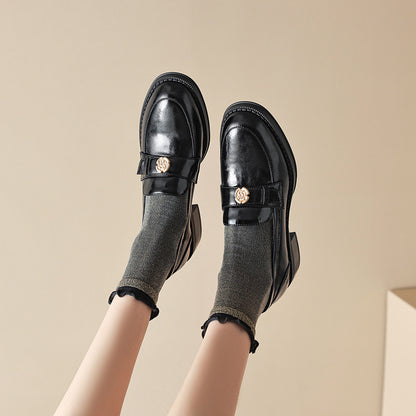 British style patent leather loafers