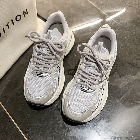 2025 autumn Silver sneakers