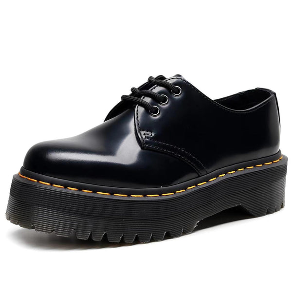 British-Style Round-Toe Leather Boots