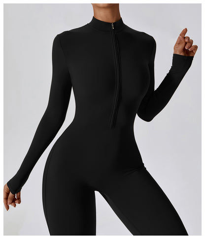 Long-Sleeved intensity fitness sports jumpsuit