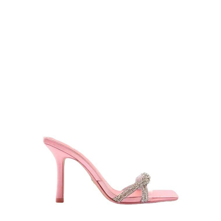 red glossy inlaid French heel(41) - KALONBD.COM