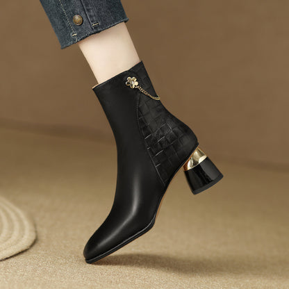 New fashion square high heel boots