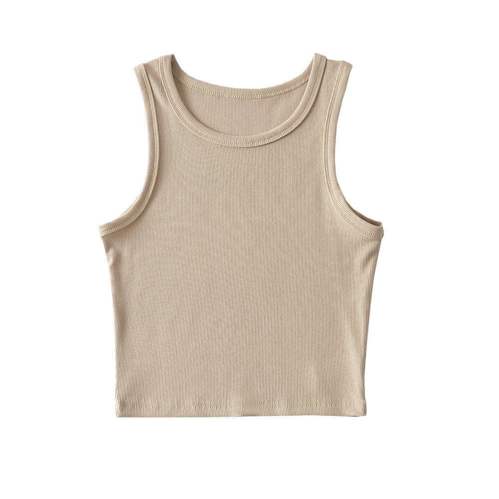 sleeveless short bottoming top