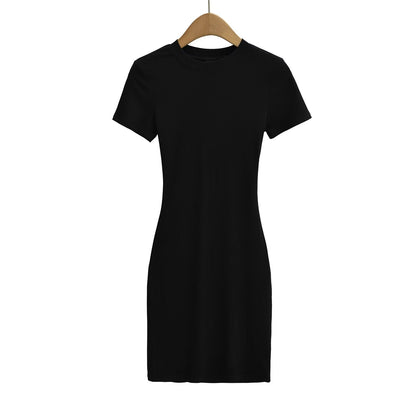 Neck short-sleeved dress for women 2024