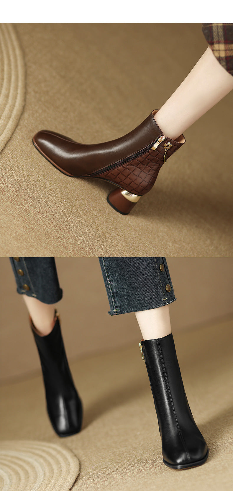 New fashion square high heel boots