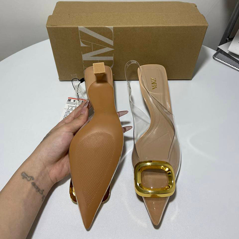 crystal slingback high heels