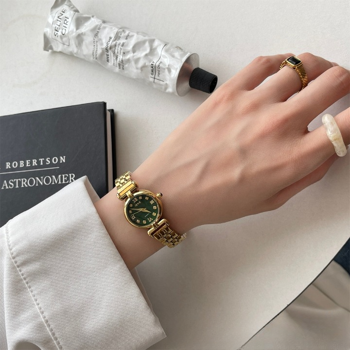 KalonBd Classic emerald small gold watch (pre-book) - KALONBD.COM
