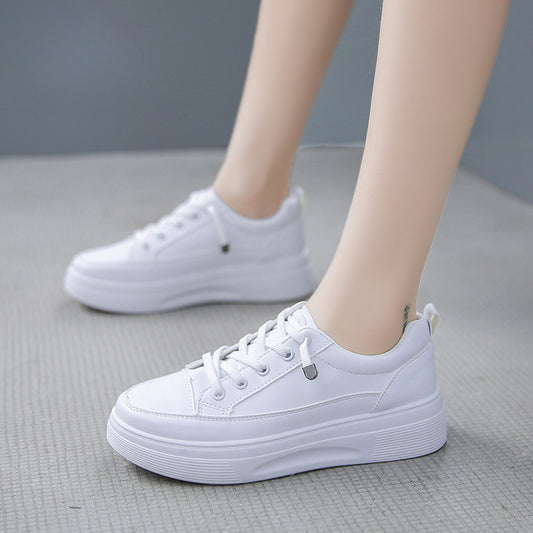 Solid white student version sneaker
