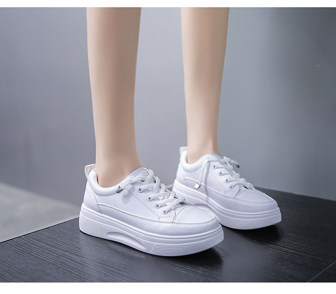 Solid white student version sneaker