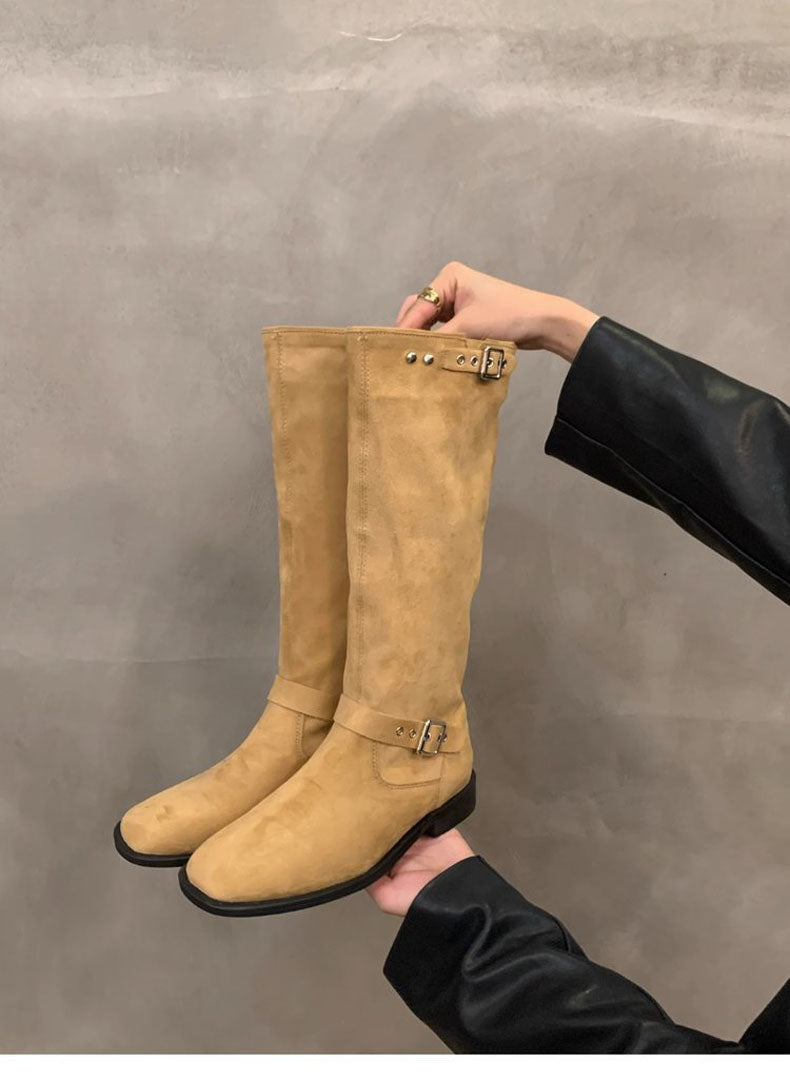 retro suede calf knight boot - KALONBD.COM
