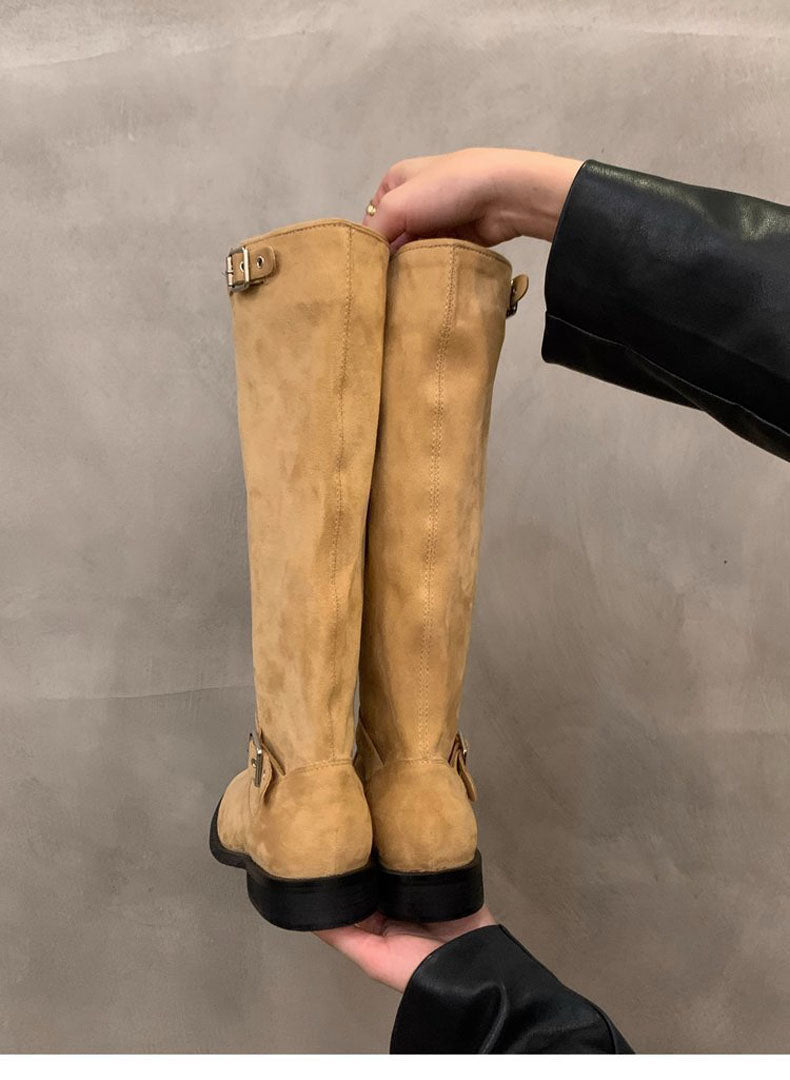 retro suede calf knight boot