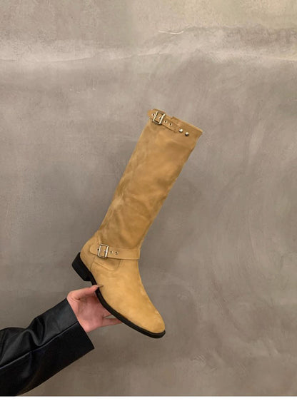 retro suede calf knight boot