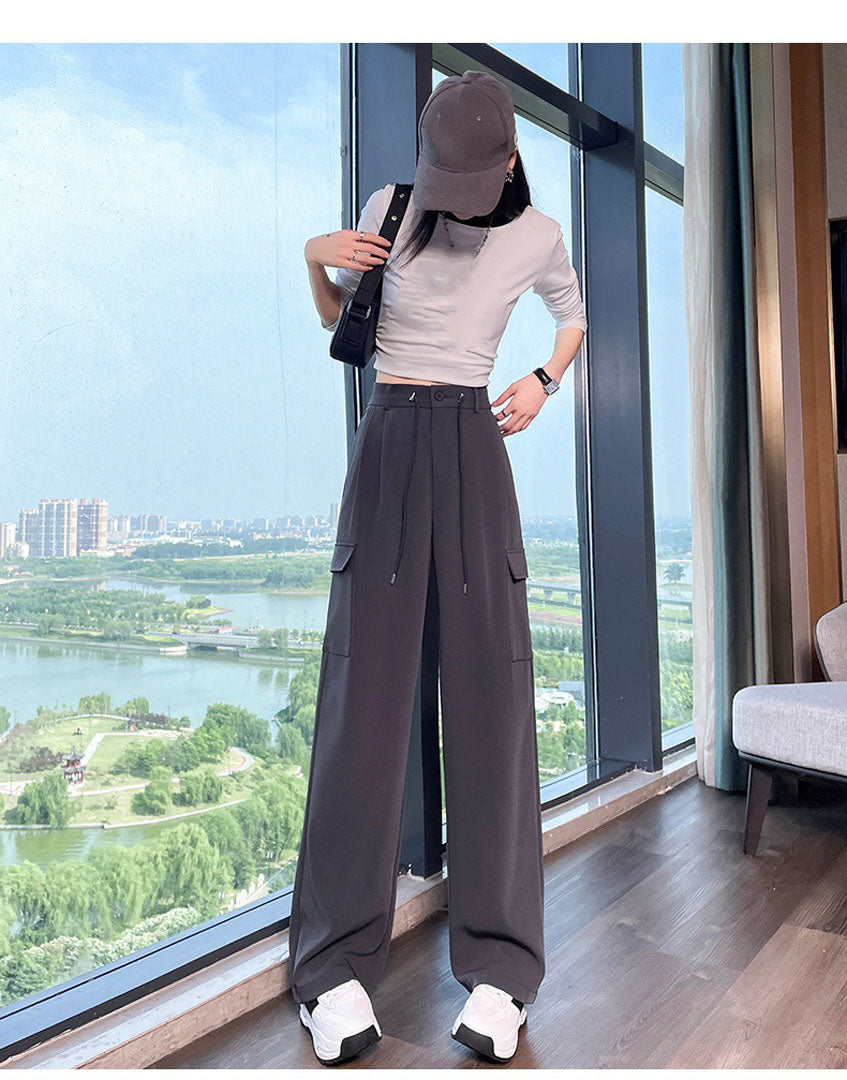 High waist loose Drapey straight pant