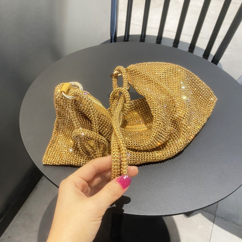 KalonBd Full Rhinestone Handbag- Gold(Pre-book) - KALONBD.COM