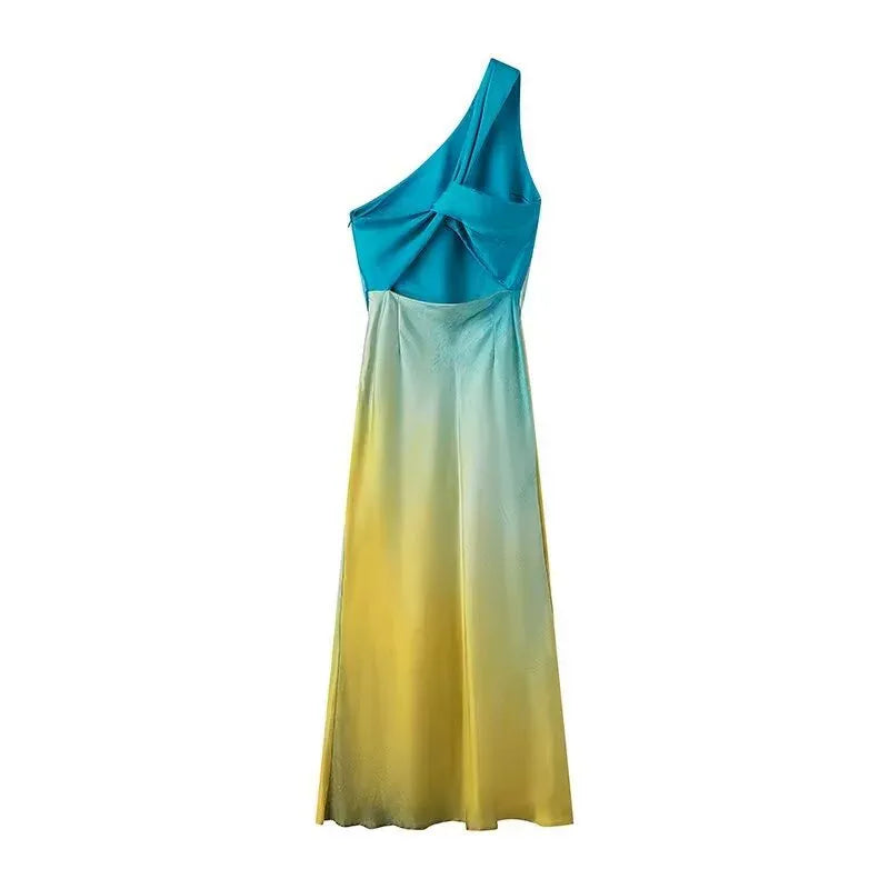 KalonBd casual off-shoulder tie-dye dress