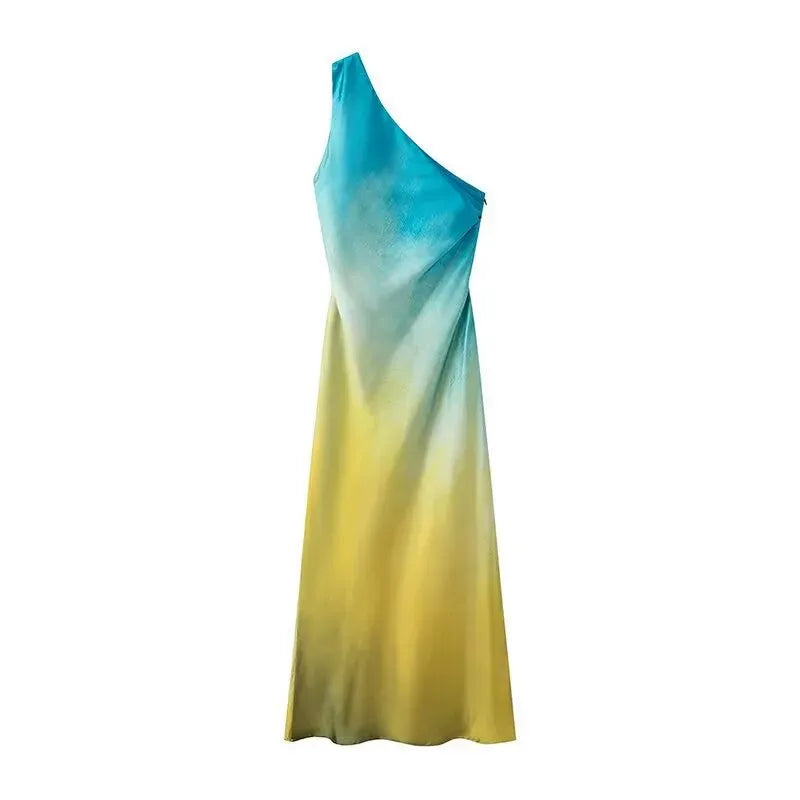KalonBd casual off-shoulder tie-dye dress