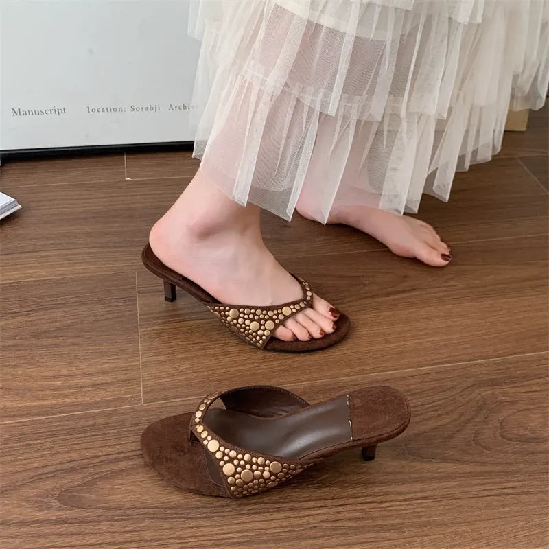 KalonBd American style rivet thong heel (pre-book)