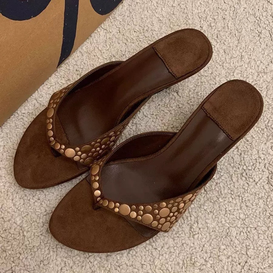KalonBd American style rivet thong heel (pre-book)