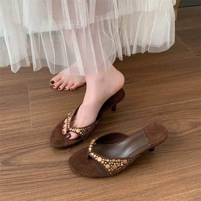 KalonBd American style rivet thong heel (pre-book)
