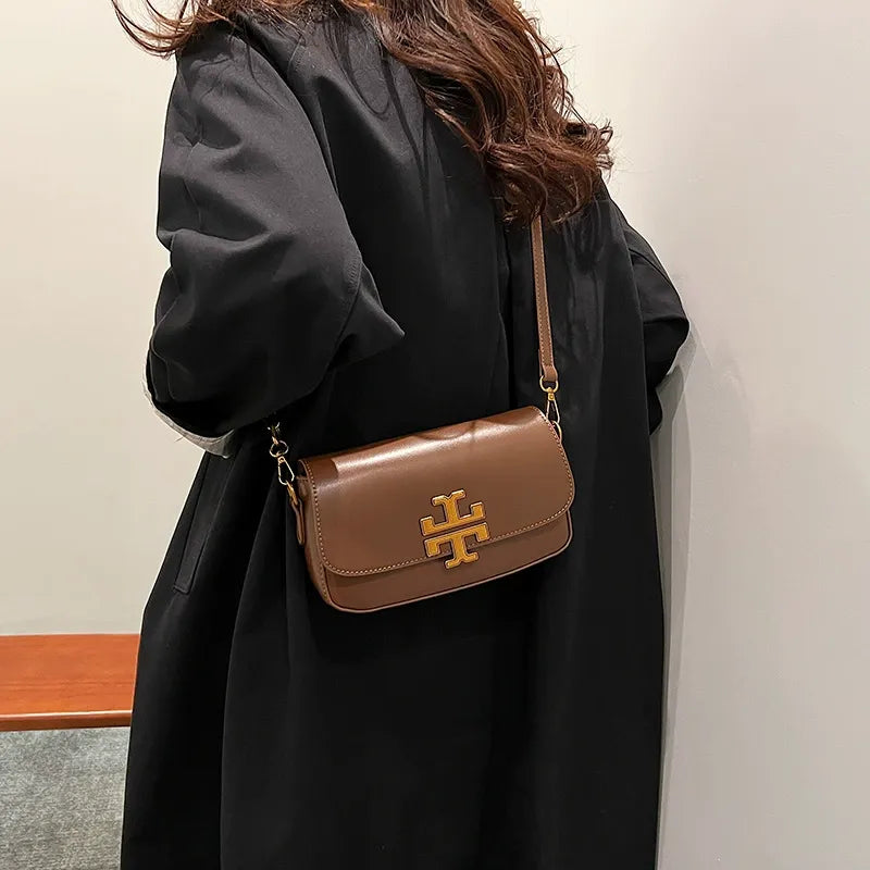 Kalonbd retro one-shoulder handbags-Brown