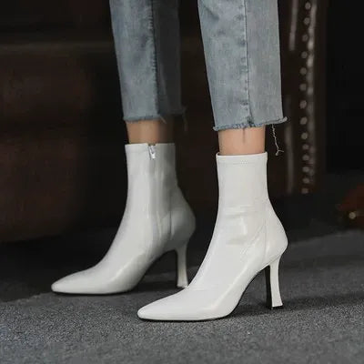 KalonBd pointed celebrity skinny boots-off white(pre-book)