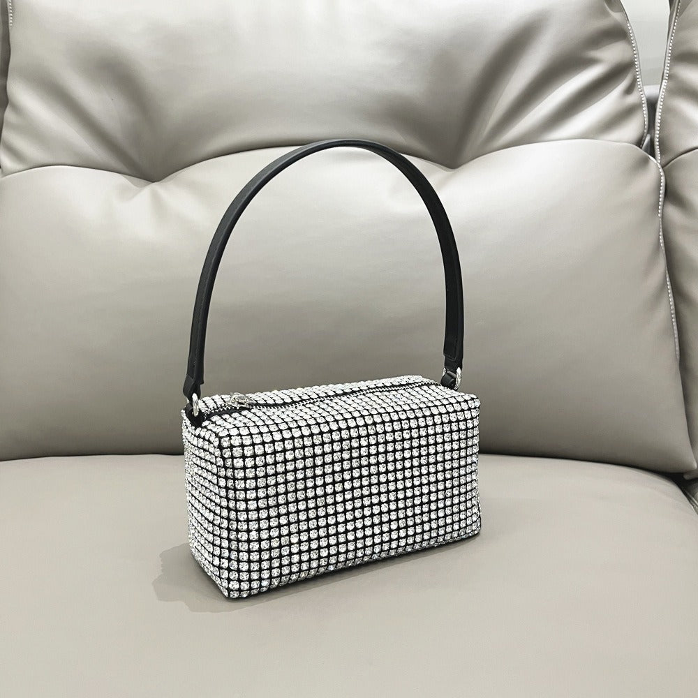 Kalonbd Rhinestone shoulder bag- Silver(Pre-book) - KALONBD.COM