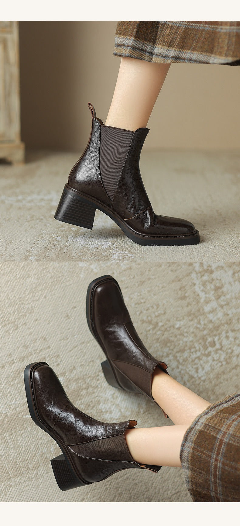 KalonBD French-Style Chunky Ankle Boots(Pre-book)