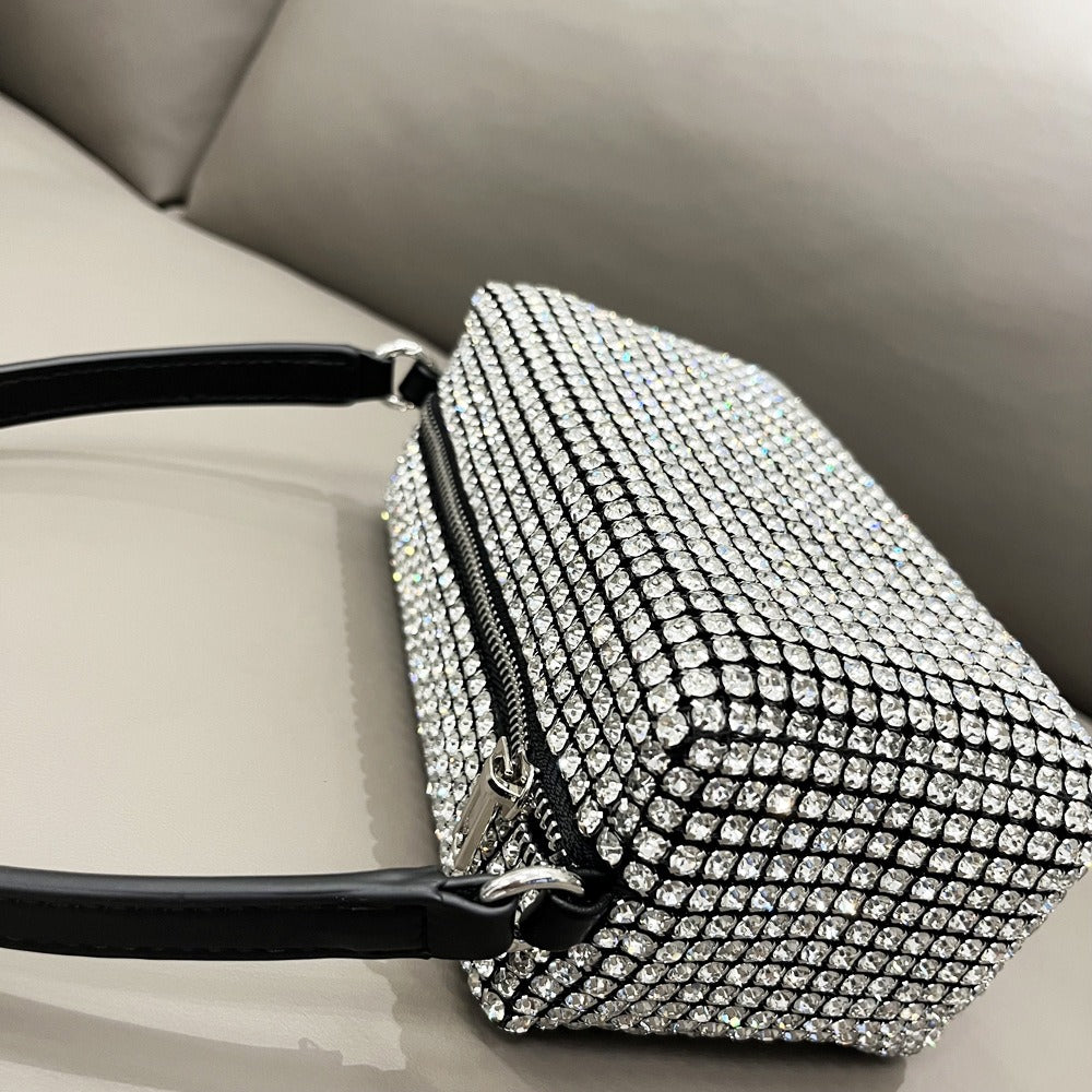 Kalonbd Rhinestone shoulder bag- Silver(Pre-book) - KALONBD.COM