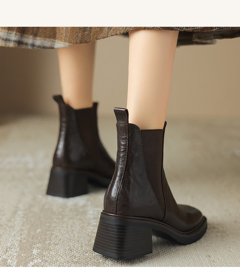 KalonBD French-Style Chunky Ankle Boots(Pre-book)