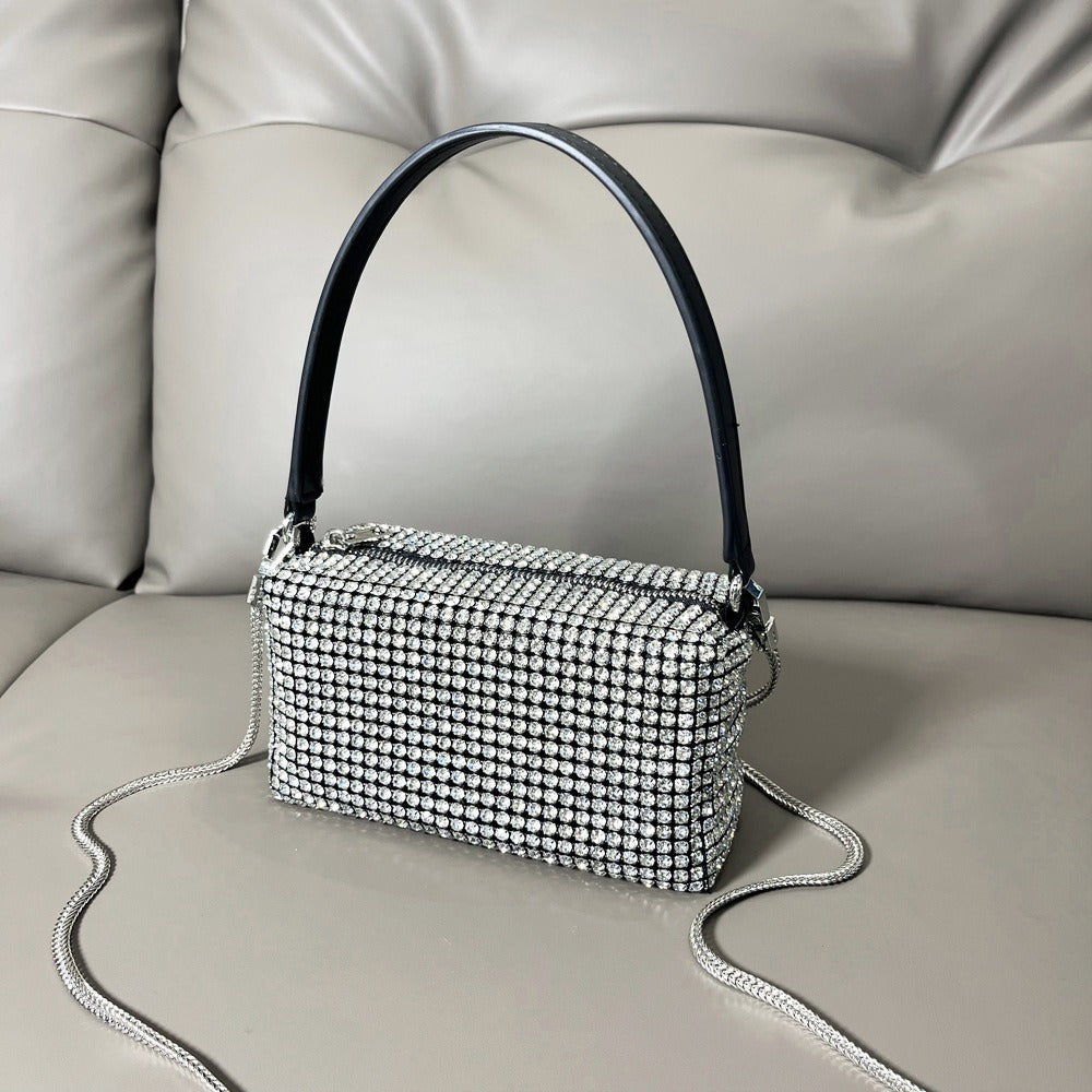 Kalonbd Rhinestone shoulder bag- Silver(Pre-book) - KALONBD.COM