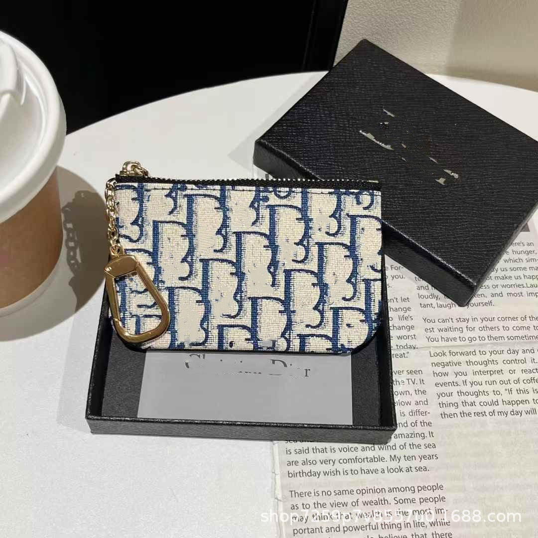 Kalonbd American style Dior card Bag-Blue