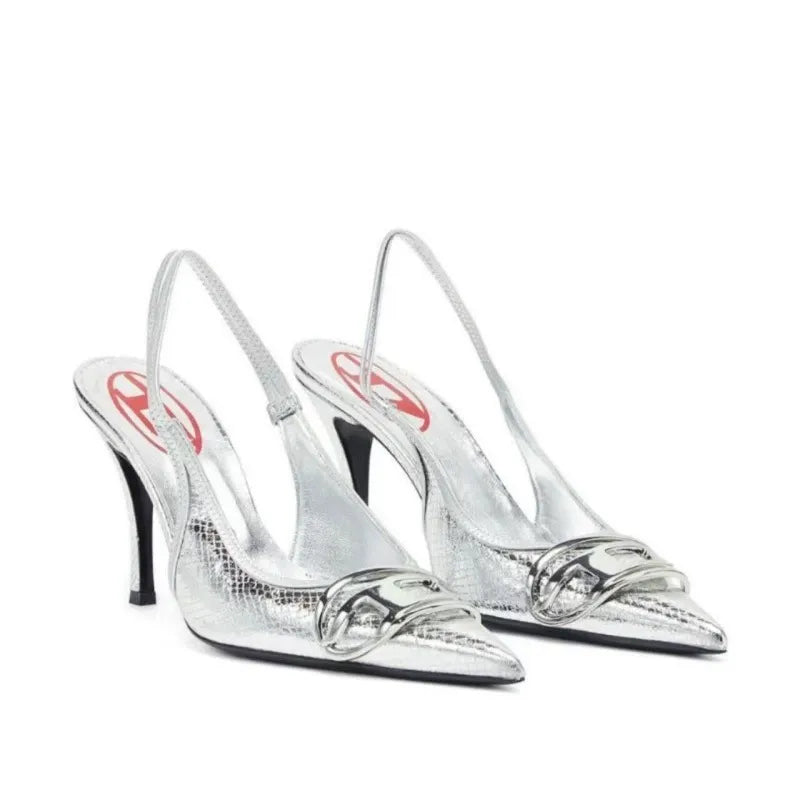 KalonBd Celebrity Style Silver High Heels(Pre-book)