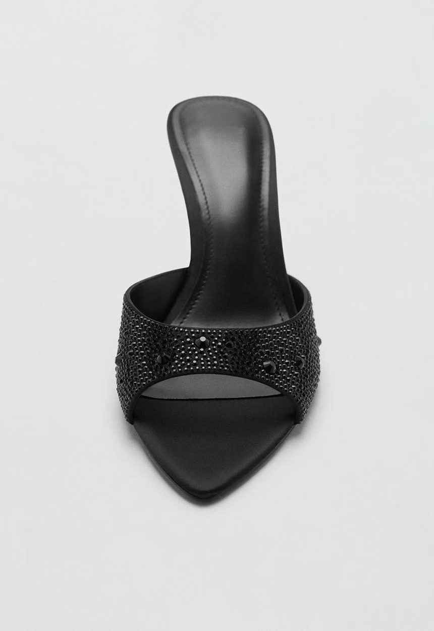 KalonBd Rhinestone Open Toe High-Heels- Black (Pre-book)